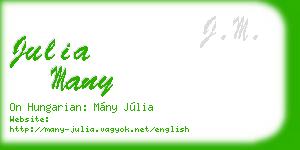 julia many business card